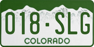 CO license plate 018SLG