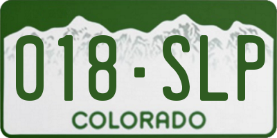 CO license plate 018SLP