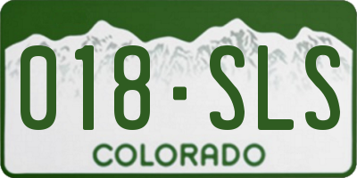 CO license plate 018SLS