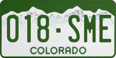CO license plate 018SME