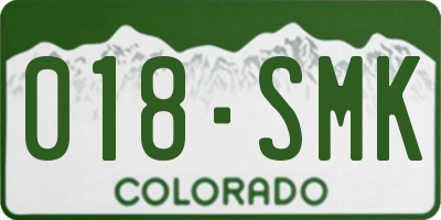 CO license plate 018SMK