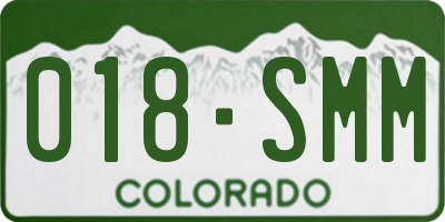 CO license plate 018SMM