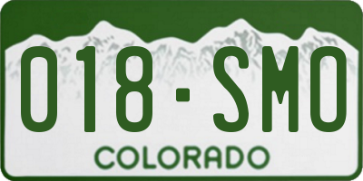 CO license plate 018SMO