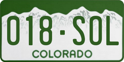 CO license plate 018SOL