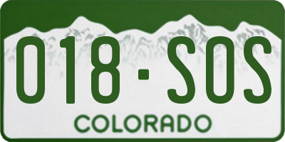CO license plate 018SOS