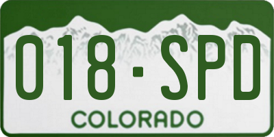 CO license plate 018SPD