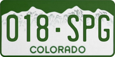 CO license plate 018SPG