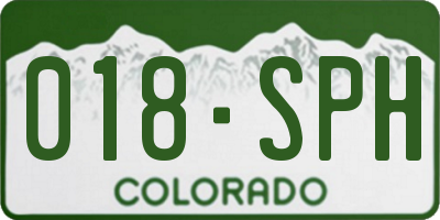 CO license plate 018SPH