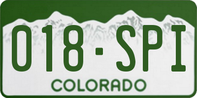 CO license plate 018SPI