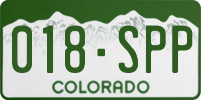 CO license plate 018SPP