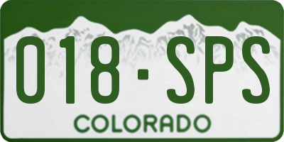 CO license plate 018SPS