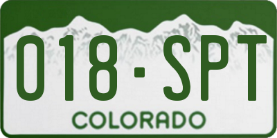 CO license plate 018SPT