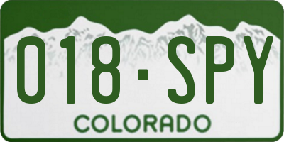 CO license plate 018SPY