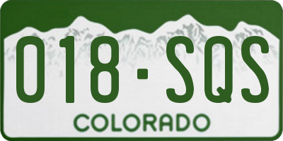 CO license plate 018SQS