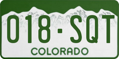 CO license plate 018SQT