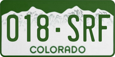 CO license plate 018SRF