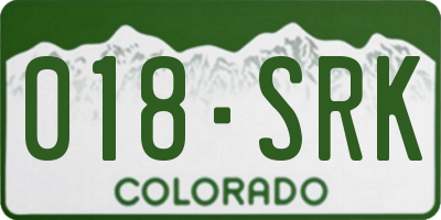 CO license plate 018SRK