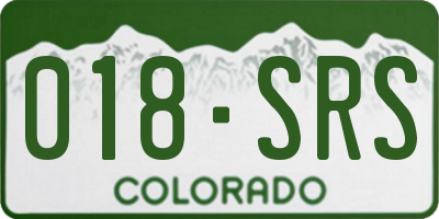 CO license plate 018SRS