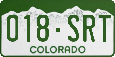 CO license plate 018SRT