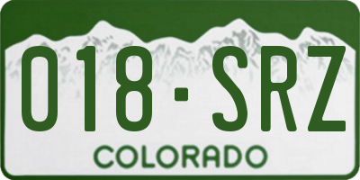 CO license plate 018SRZ