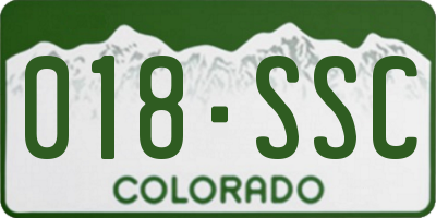 CO license plate 018SSC