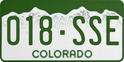 CO license plate 018SSE