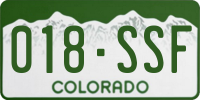 CO license plate 018SSF