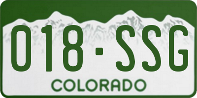 CO license plate 018SSG