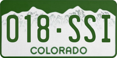 CO license plate 018SSI