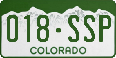 CO license plate 018SSP