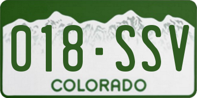 CO license plate 018SSV