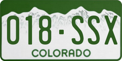 CO license plate 018SSX