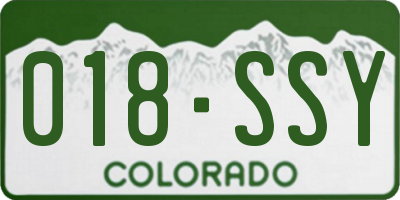 CO license plate 018SSY