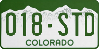 CO license plate 018STD