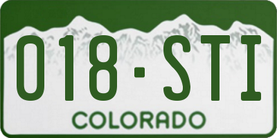 CO license plate 018STI