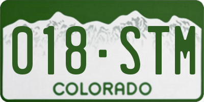 CO license plate 018STM
