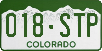 CO license plate 018STP