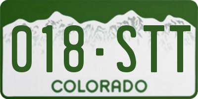 CO license plate 018STT