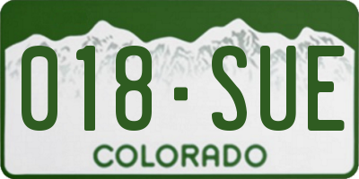 CO license plate 018SUE