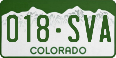 CO license plate 018SVA