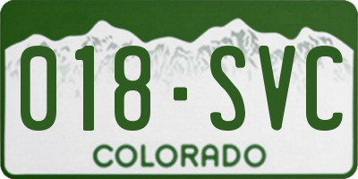 CO license plate 018SVC