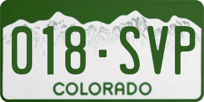 CO license plate 018SVP