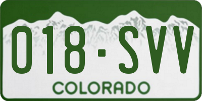 CO license plate 018SVV