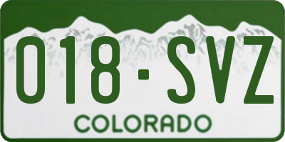CO license plate 018SVZ
