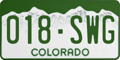 CO license plate 018SWG