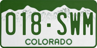 CO license plate 018SWM