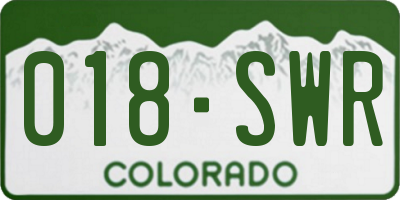 CO license plate 018SWR