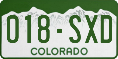 CO license plate 018SXD