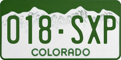 CO license plate 018SXP