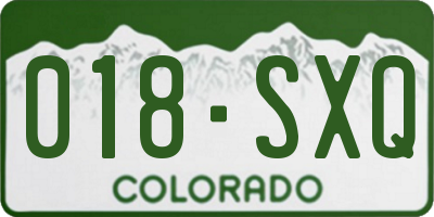 CO license plate 018SXQ